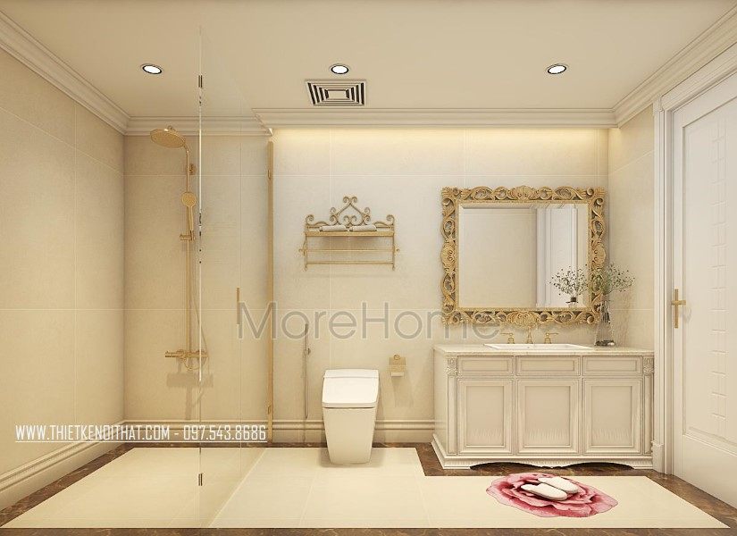 Thiết kế nội thất phòng tắm, nhà vệ sinh chung cư cao cấp Royal City - Chị Hà